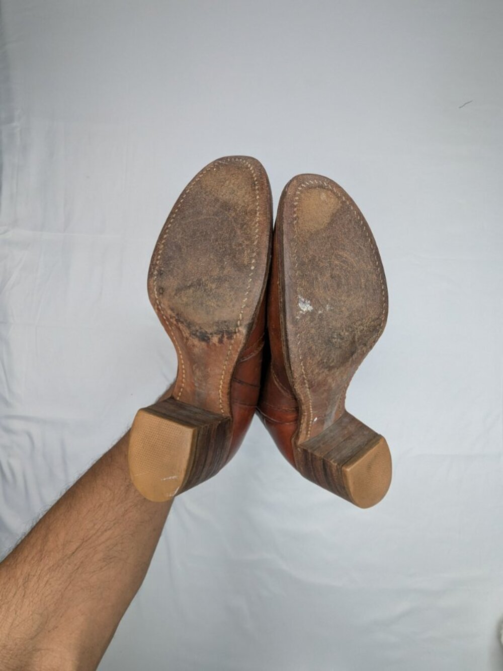 Vintage 1950-1970 FRYE Black Label Campus Stitch Tall Leather Boots 8558 6.5B - Picture 10 of 16